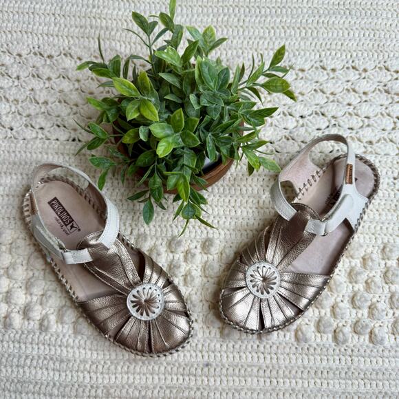 NEW PIKOLINOS Women's 38 Puerto Vallarta Leather Woven Strappy Sandal Shoes - Picture 8 of 10